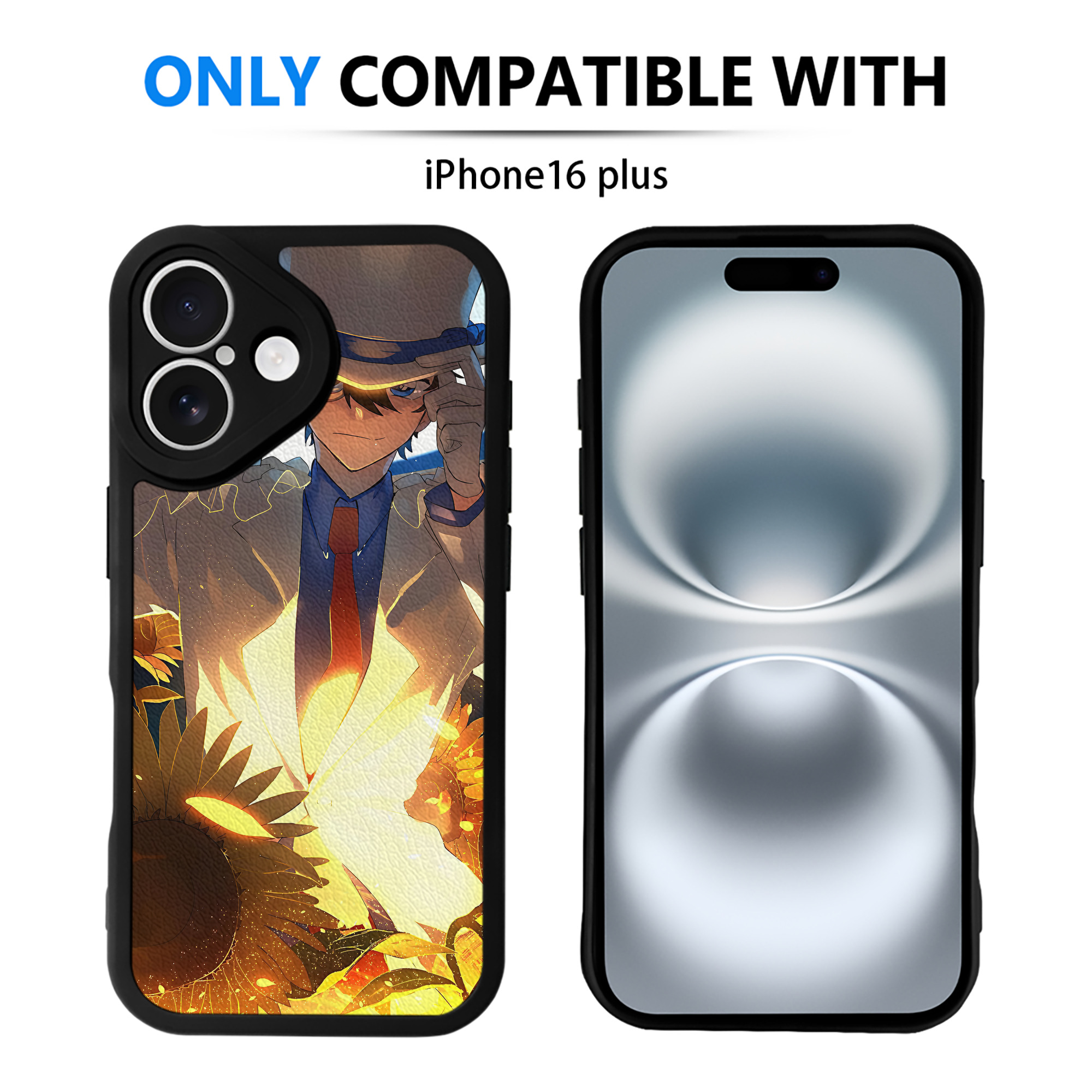 （画像用） 名探偵コナン Detective Conan 【iPhone 16シリーズ対応】シリコンスマホケース（レザー調） 材質：シリコン